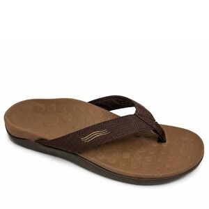 Orthaheel 7 Flip Flop Wave Brown Arch Support Comfort Thong Sandals Casual